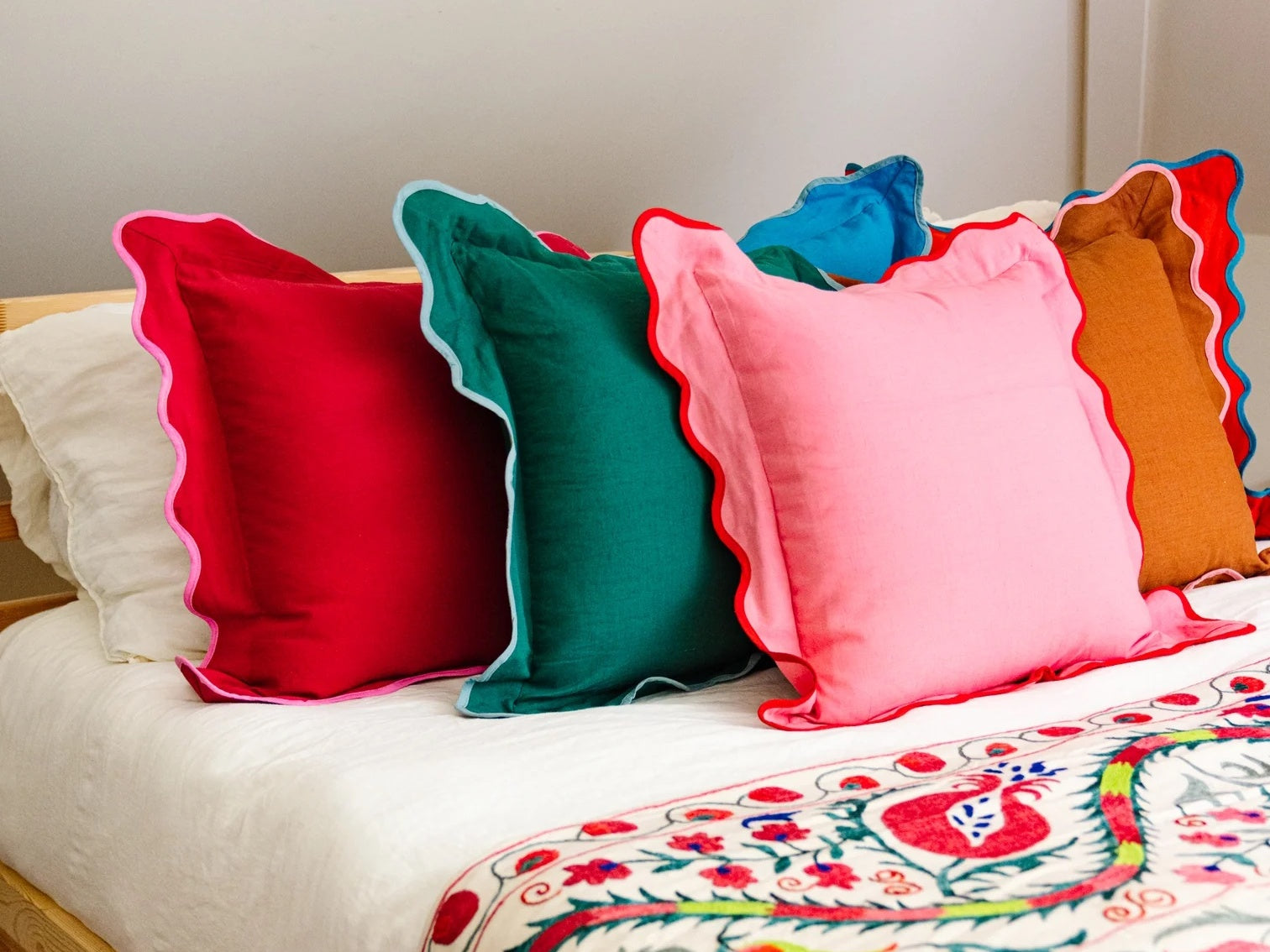 Darcy Scalloped Linen Cushions