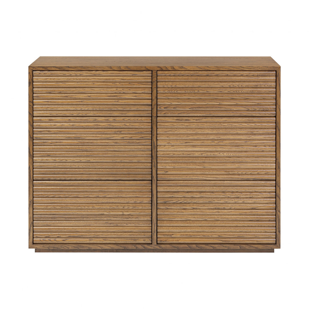 Charlton Ribbed Walnut Chest Of Drawers