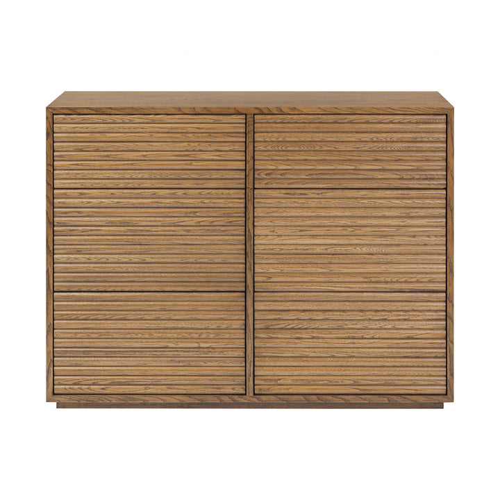 Charlton Ribbed Walnut Chest Of Drawers