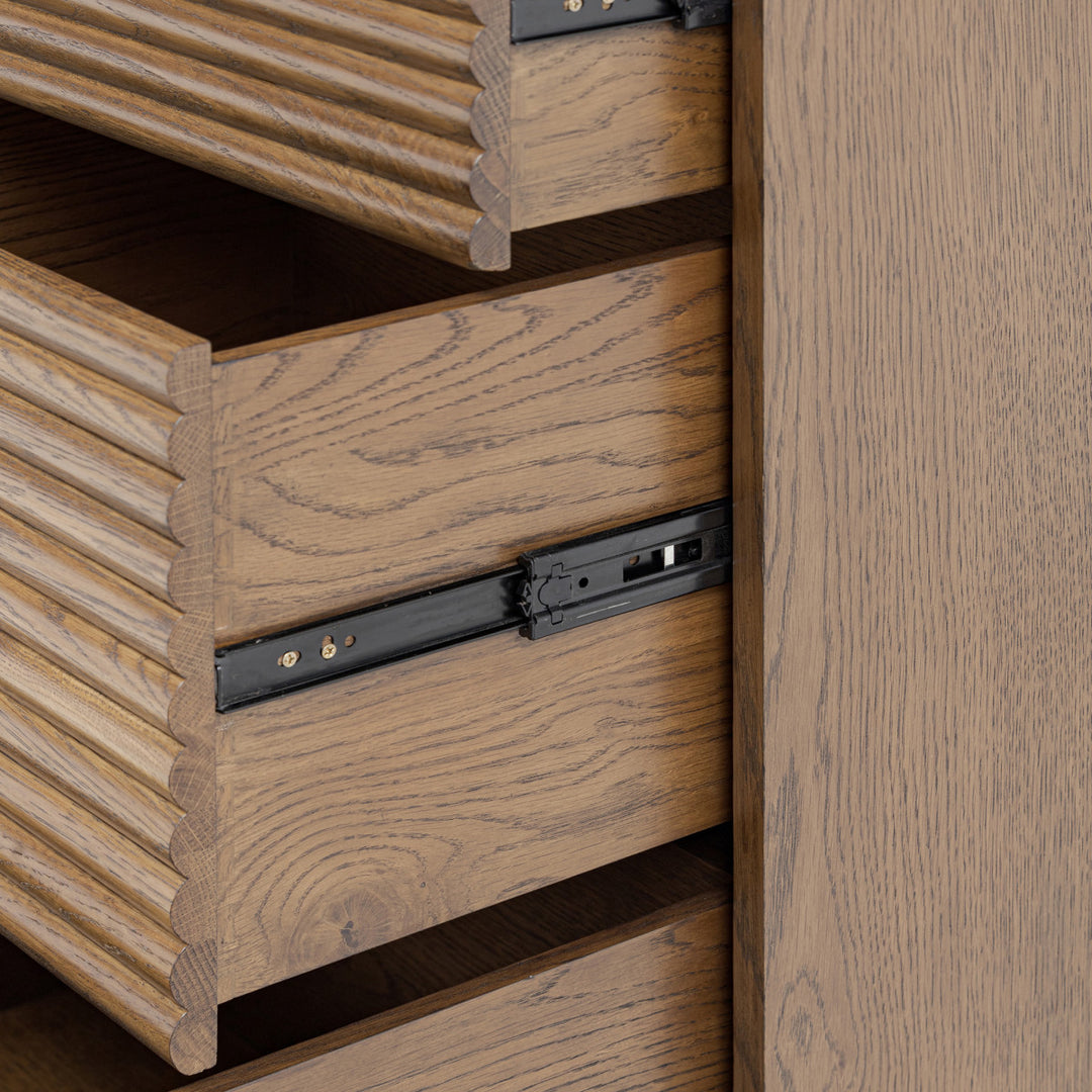 Charlton Ribbed Walnut Chest Of Drawers
