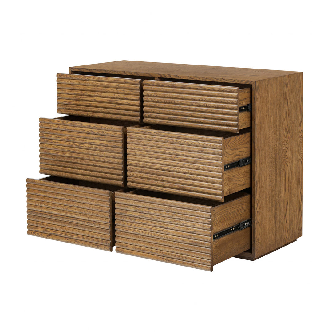 Charlton Ribbed Walnut Chest Of Drawers