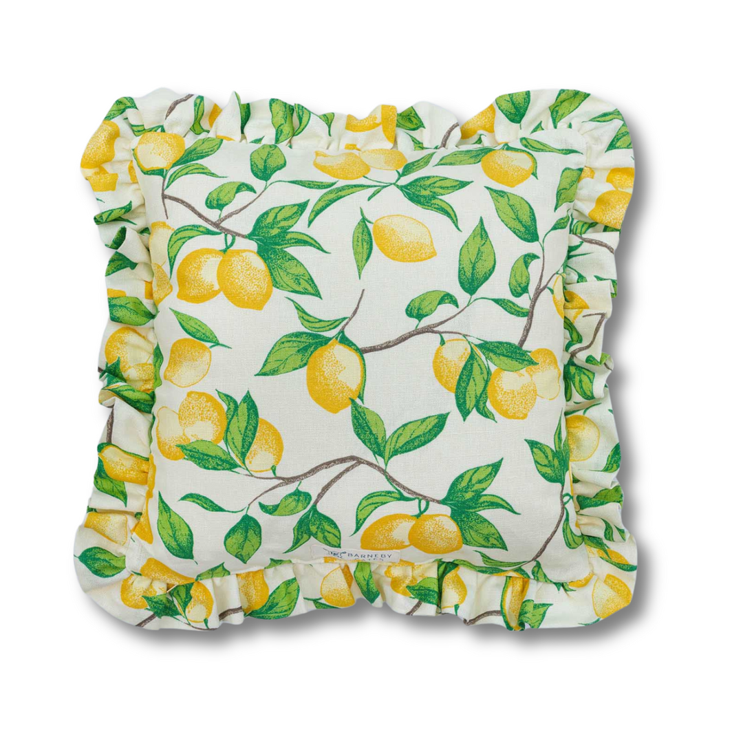 Capri Lemons Ruffled Cushion