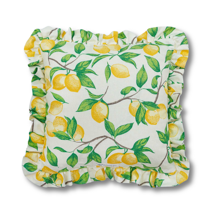 Capri Lemons Ruffled Cushion