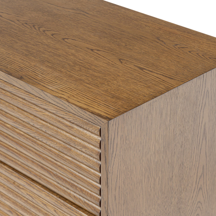 Charlton Ribbed Walnut Chest Of Drawers