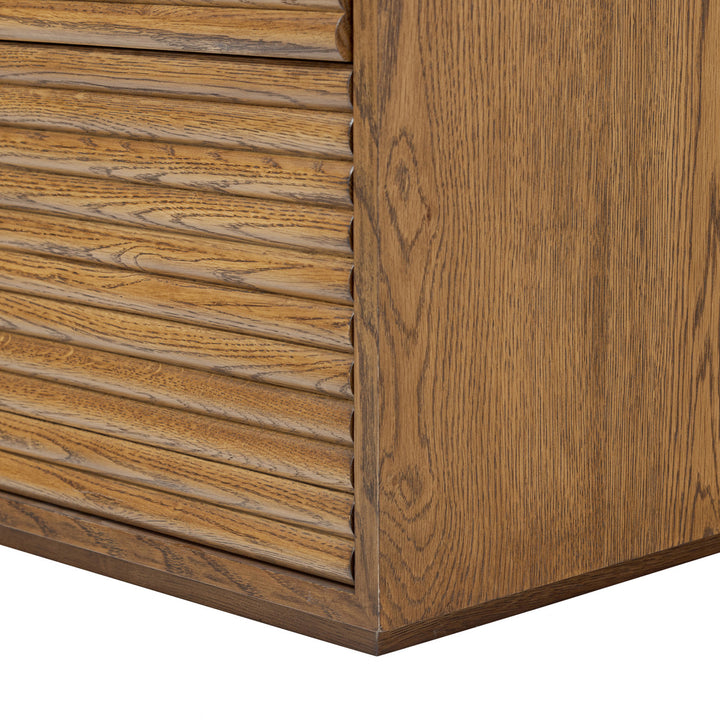 Charlton Ribbed Walnut Chest Of Drawers
