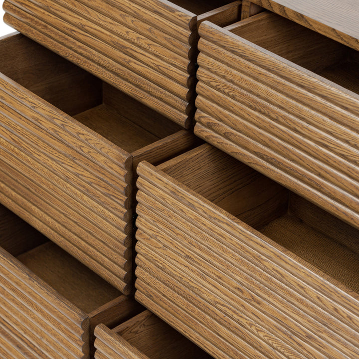 Charlton Ribbed Walnut Chest Of Drawers