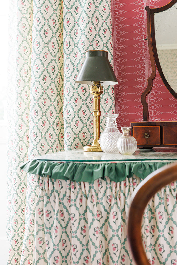 Wild Strawberry Trellis Fabric