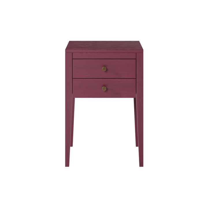 Radford 2-Drawer Bedside Table - Cherry Red
