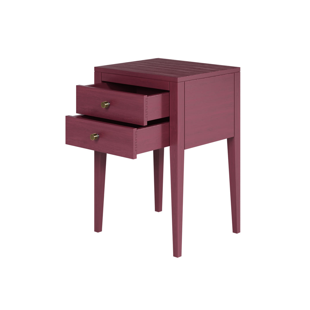 Radford 2-Drawer Bedside Table - Cherry Red