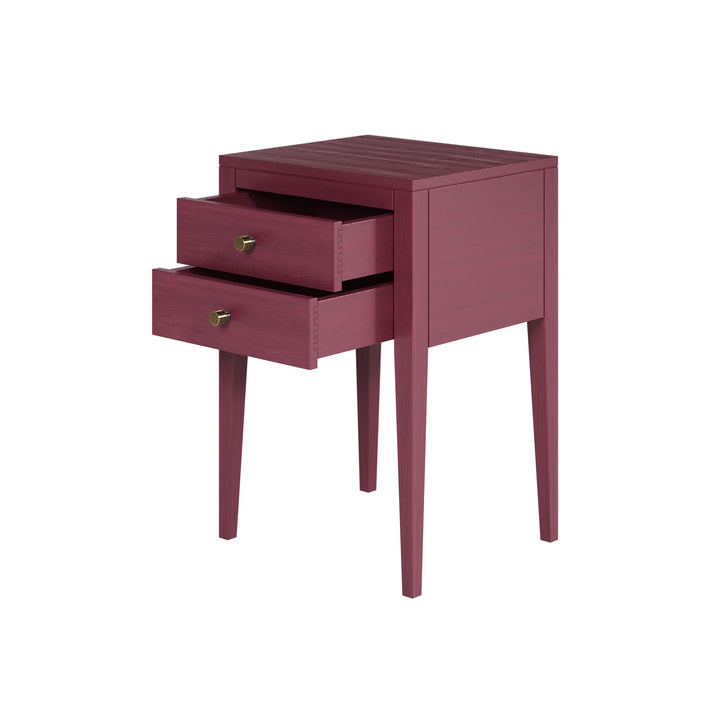 Radford 2-Drawer Bedside Table - Cherry Red