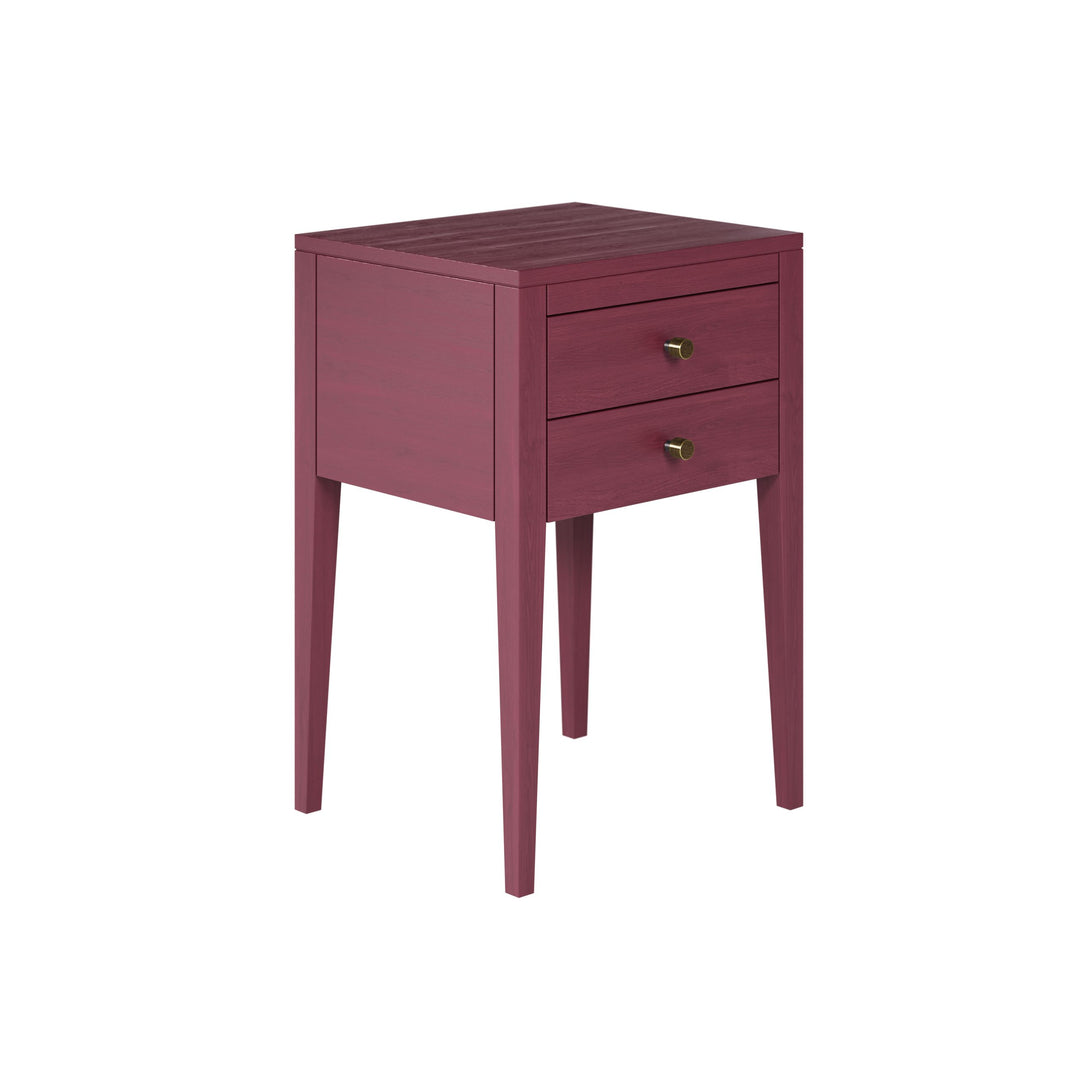 Radford 2-Drawer Bedside Table - Cherry Red