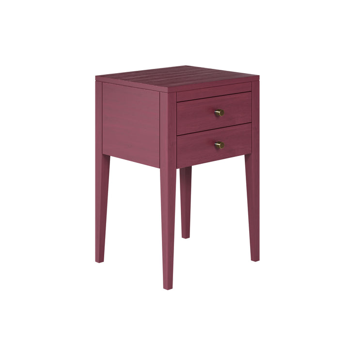 Radford 2-Drawer Bedside Table - Cherry Red