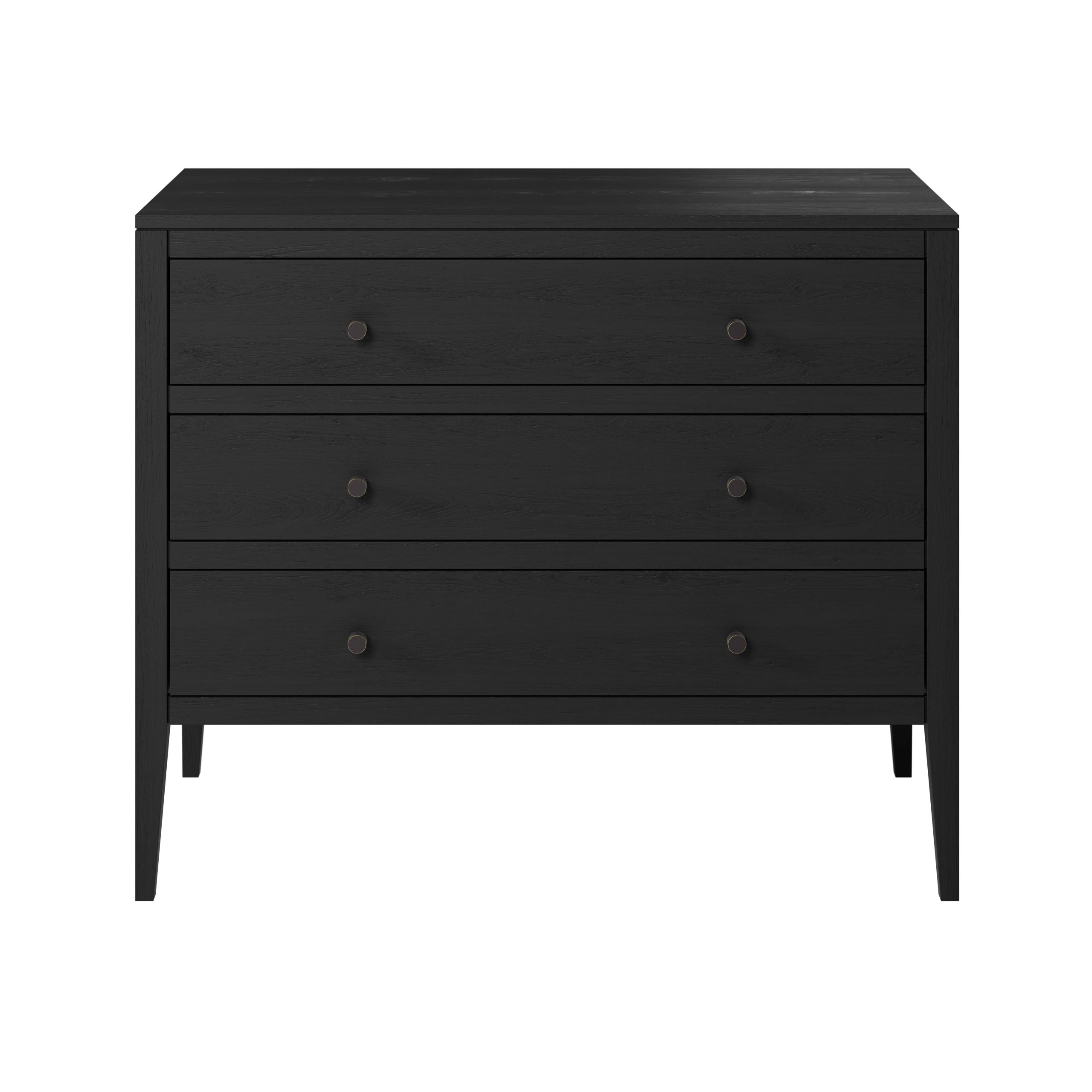 Radford Black Oak 3Drawer Chest Of Drawers Decoralist