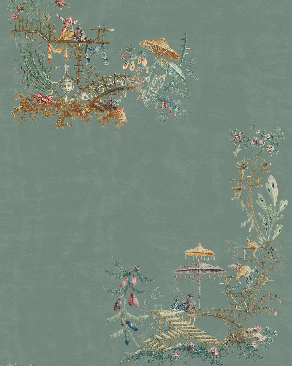Chinoiserie Blue Wallpaper - Decoralist