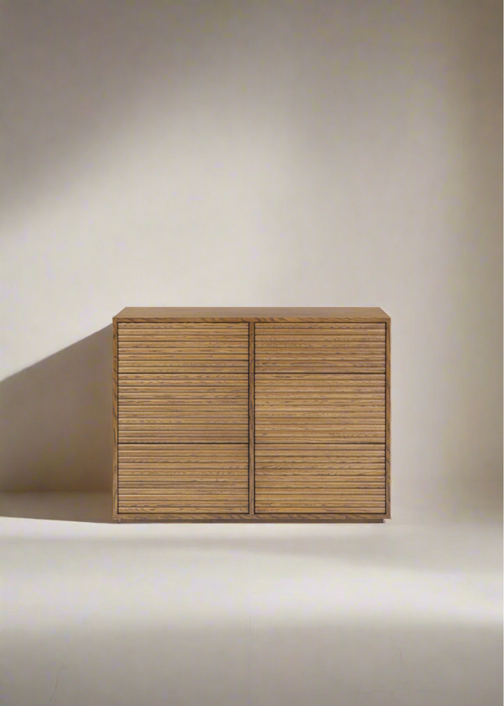 Charlton Ribbed Walnut Chest Of Drawers