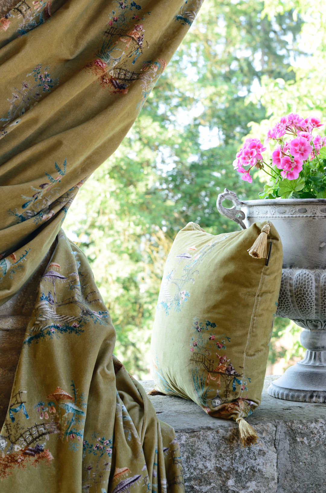 Chinoiserie Velvet Fabric