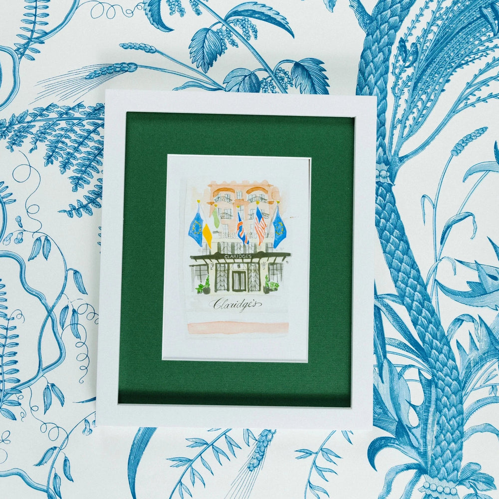 Claridges, London Watercolour Matchbook Print | Modern Wall Art - Decoralist