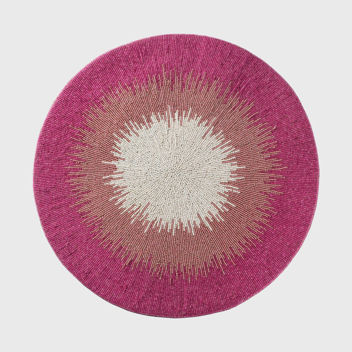 Ombre Hand Beaded Placemat, Pink