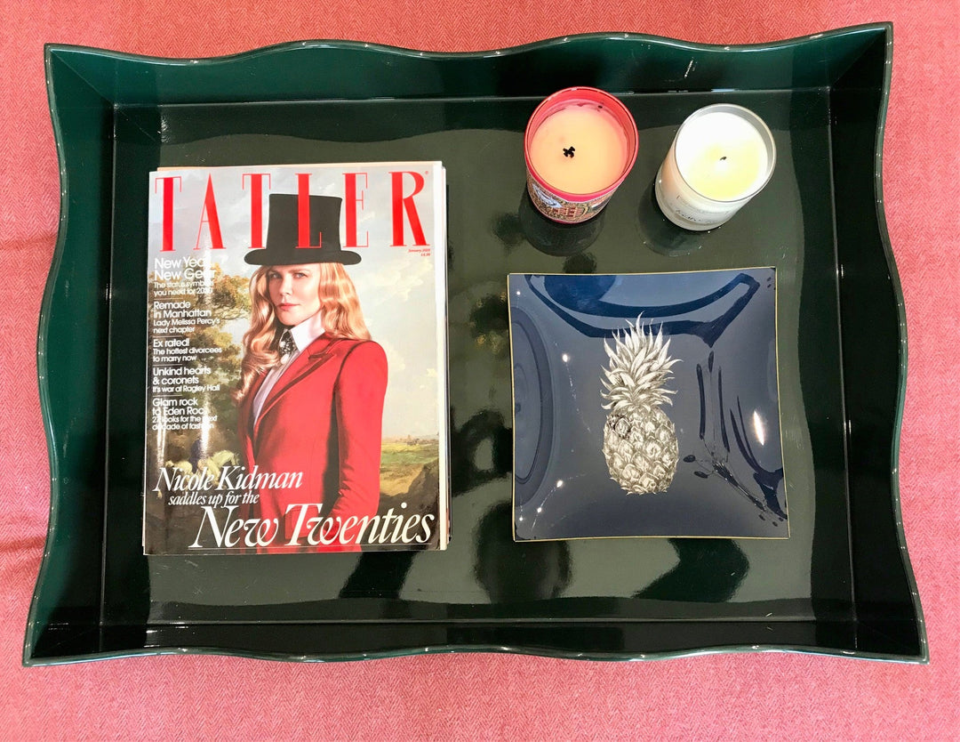 Pineapple Glass Tray - Navy