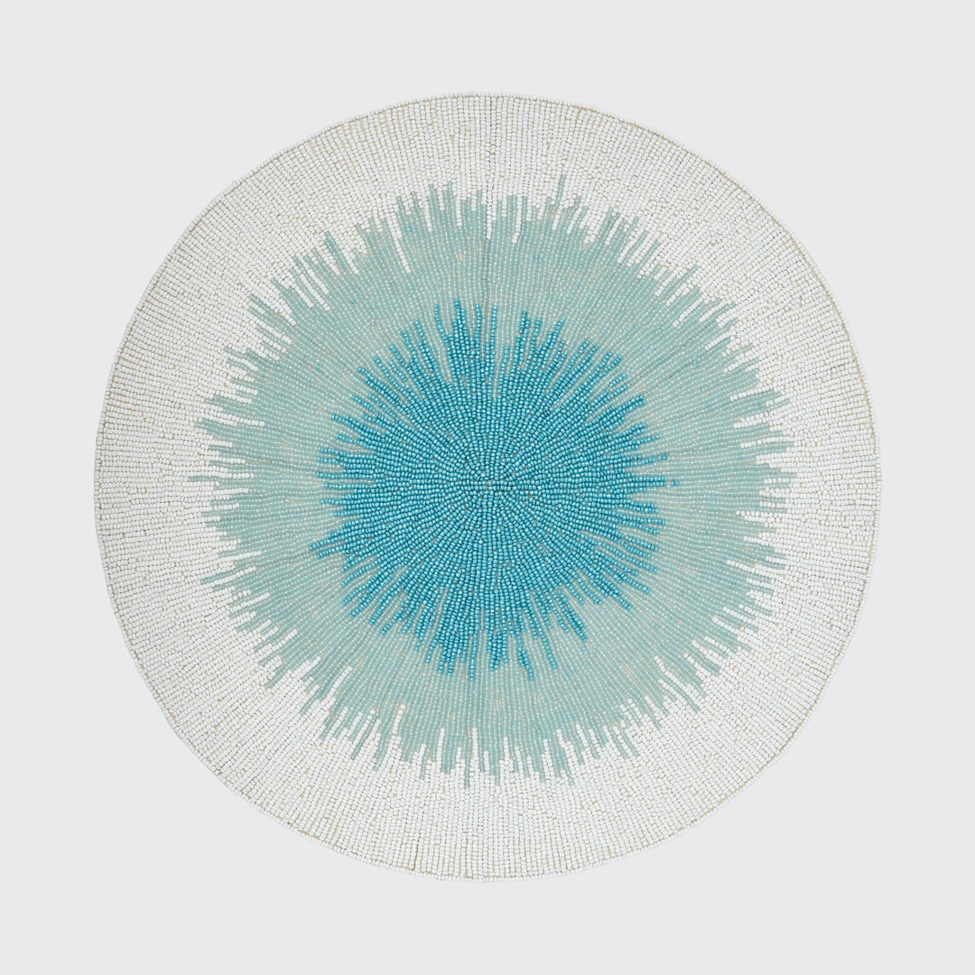 Ombre Hand Beaded Placemat, Turquoise