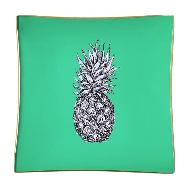 Pineapple Glass Tray - Mint Green