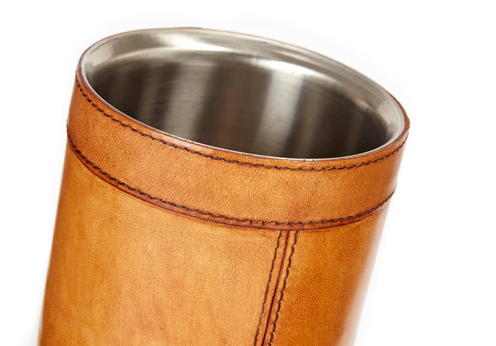 Henley Vintage Tan Leather Wine Cooler