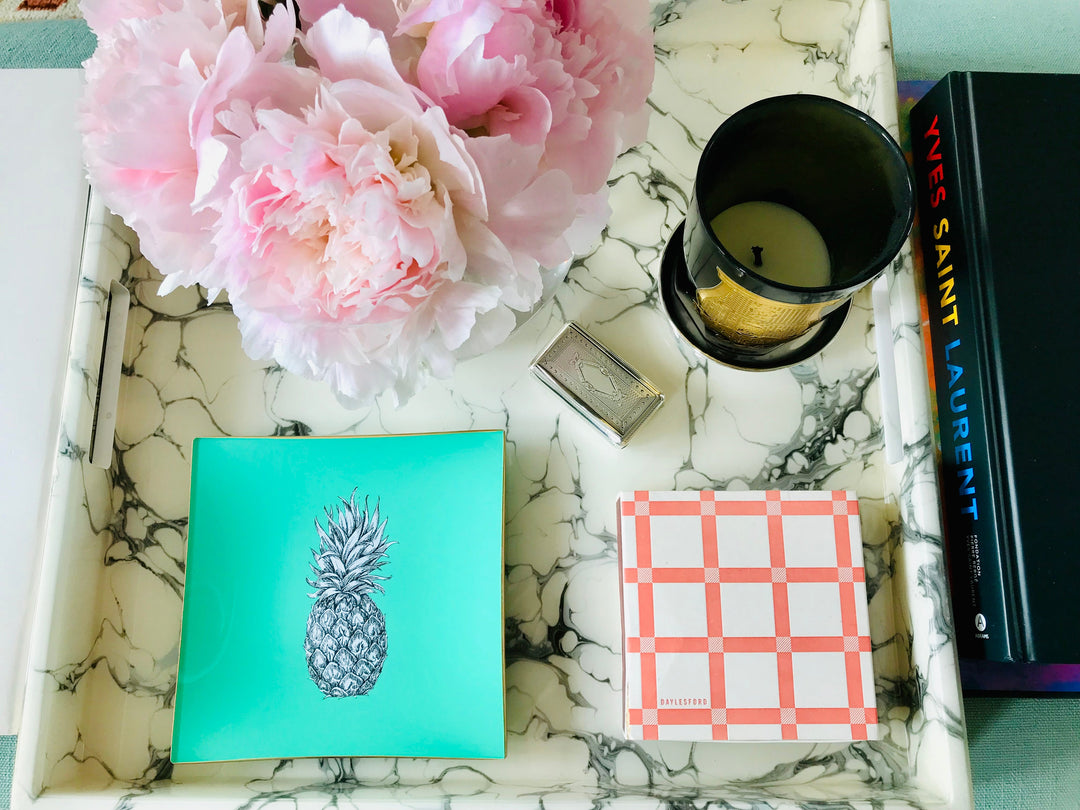 Pineapple Glass Tray - Mint Green