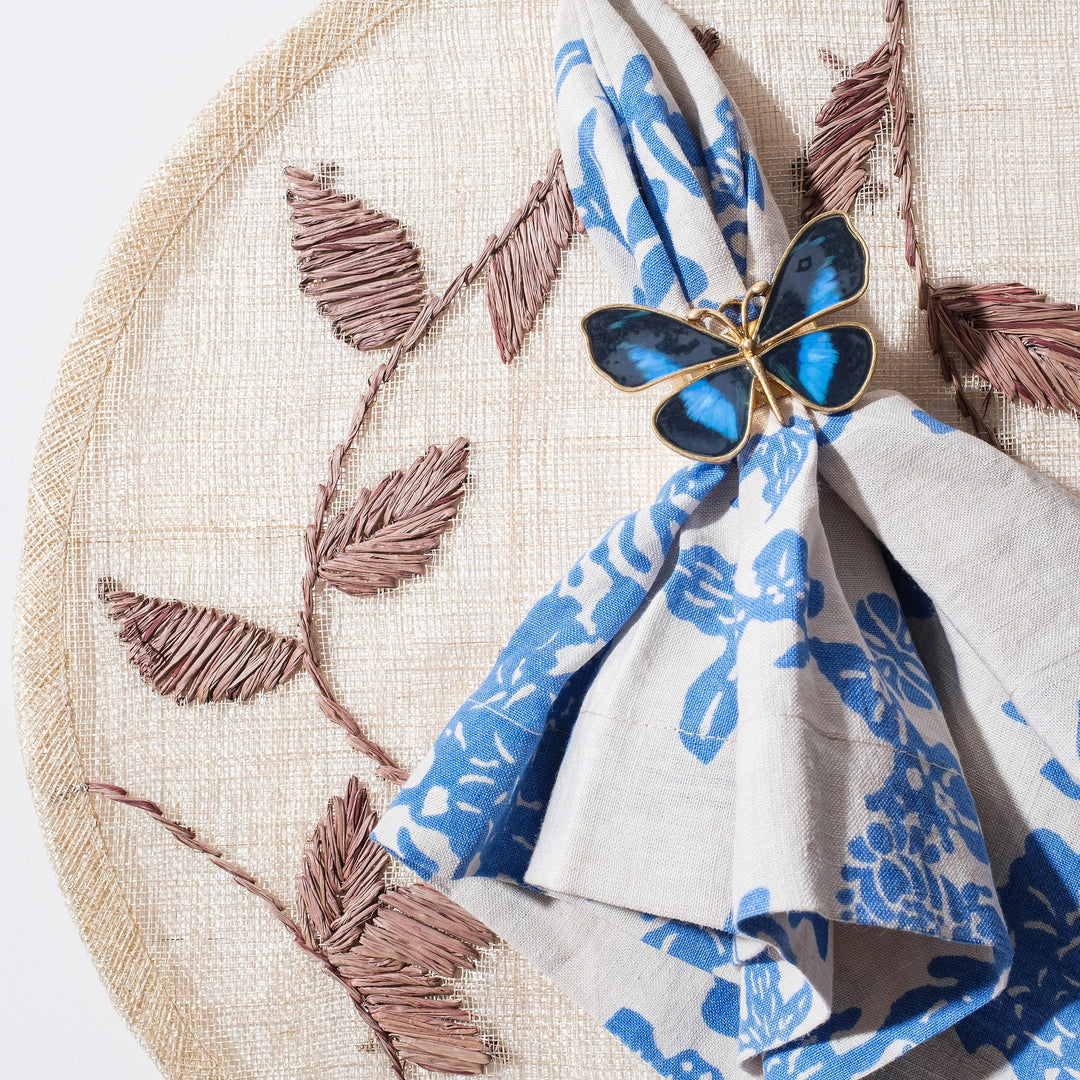 Straw Leaf Placemat, Brown, Set of Four