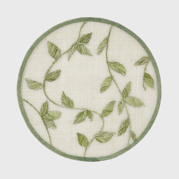 Straw Leaf Placemat, Leaf Green, Set of Four
