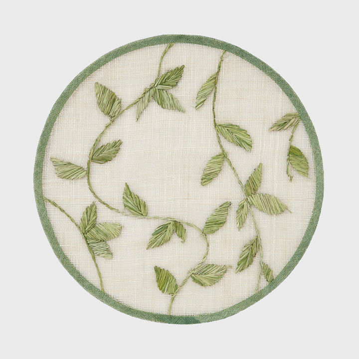 Straw Leaf Placemat, Leaf Green, Set of Four