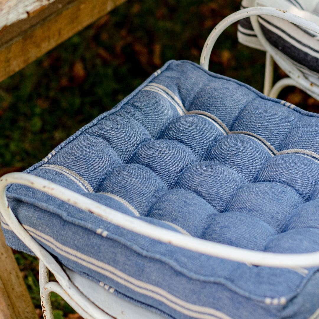 Katalin Stripe Linen Chair Cushion