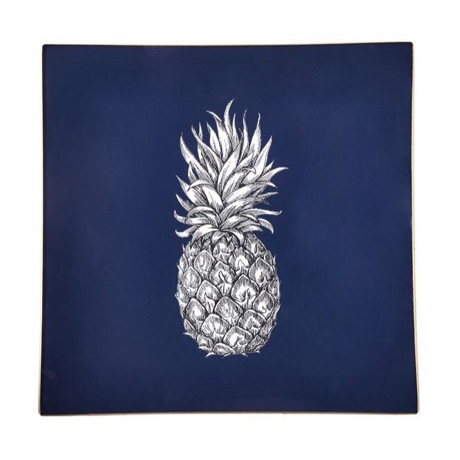 Pineapple Glass Tray - Navy