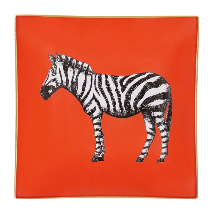 Zebra Glass Tray - Orange