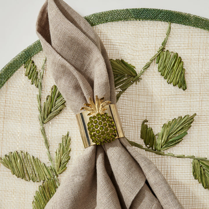 Straw Leaf Placemat, Leaf Green, Set of Four