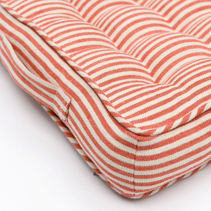Rhubarb Stripe Linen Chair Cushion