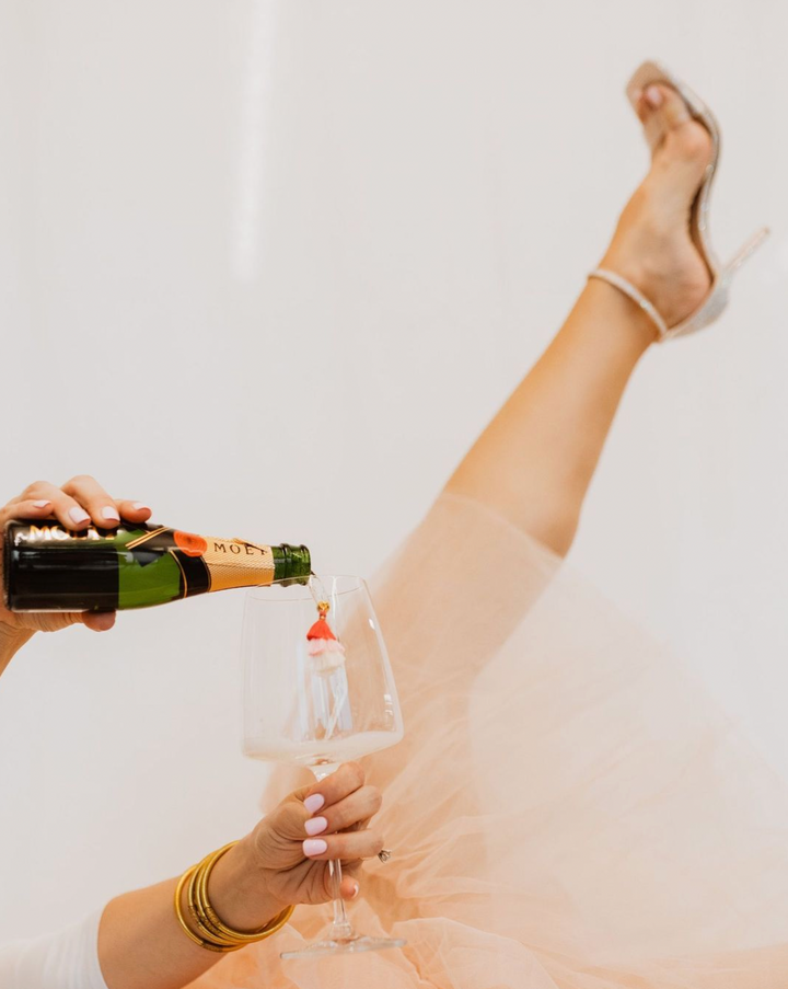 Tiered Tassel Magnetic Wine Glass Charms - Set of 6