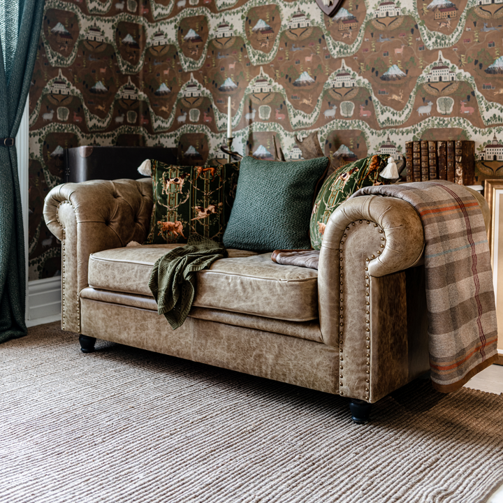 Winston Tufted Sofa - Cambridge Sage Leather