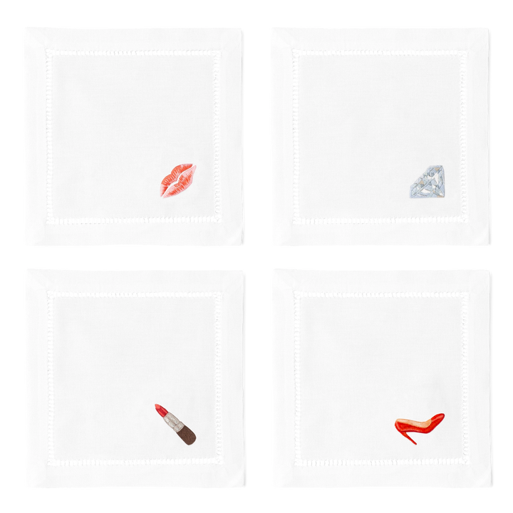 Diva Embroidered Cocktail Napkins