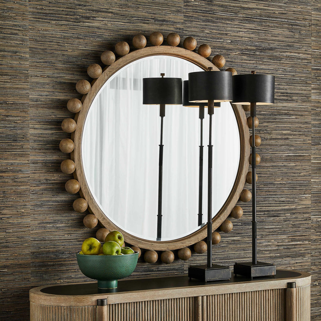 Brianza Round Ball Mirror - Natural Wood