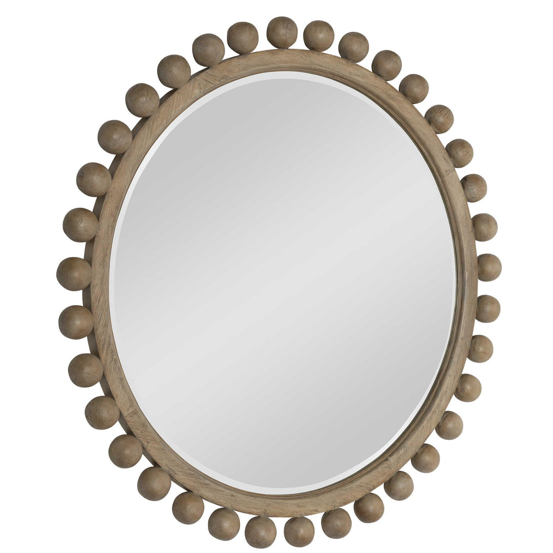 Brianza Round Ball Mirror - Natural Wood