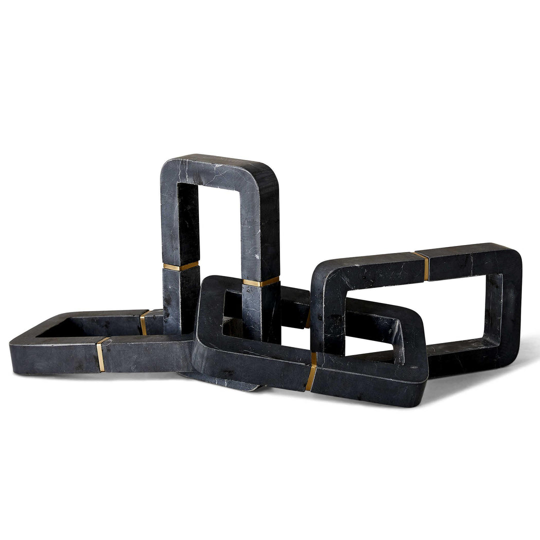 Connection Sculpture - Black & White Marble
