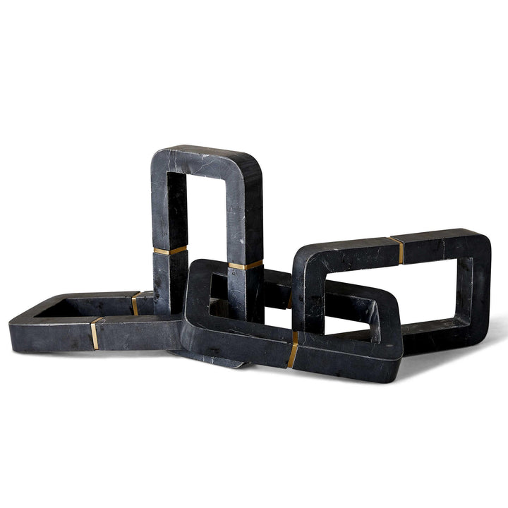 Connection Sculpture - Black & White Marble