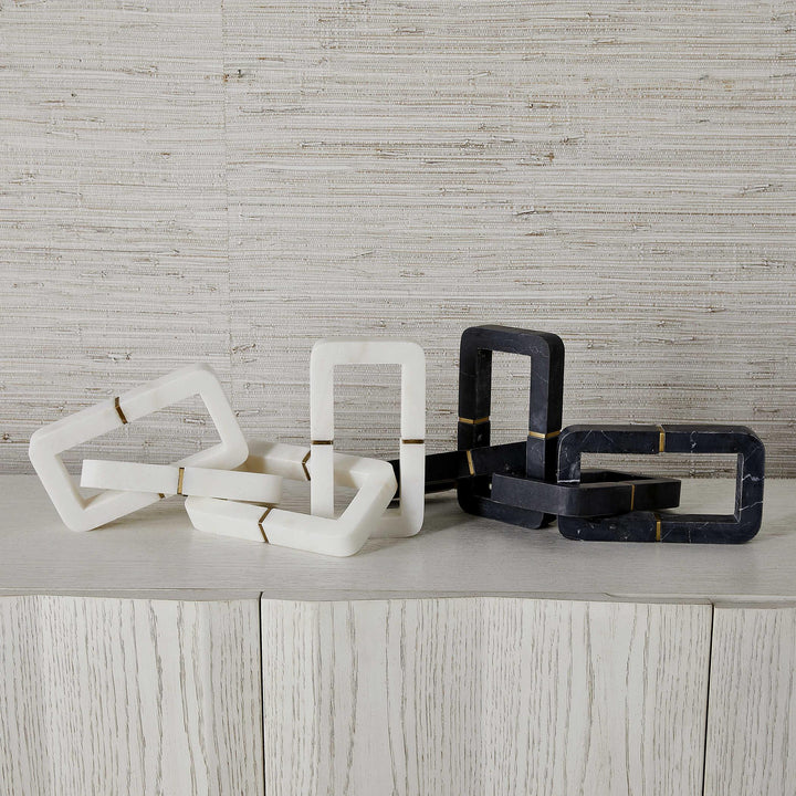 Connection Sculpture - Black & White Marble