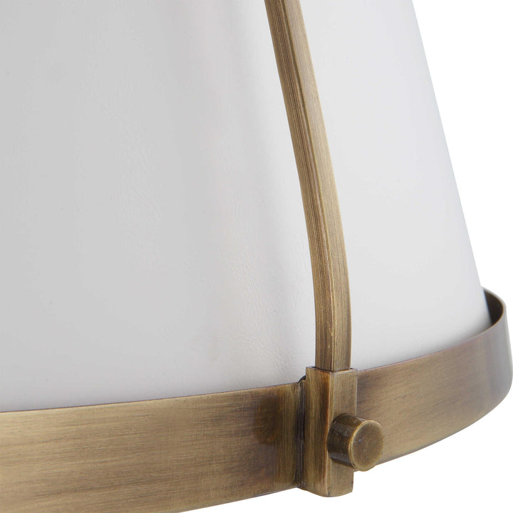White Leather Classic 4-Light Pendant