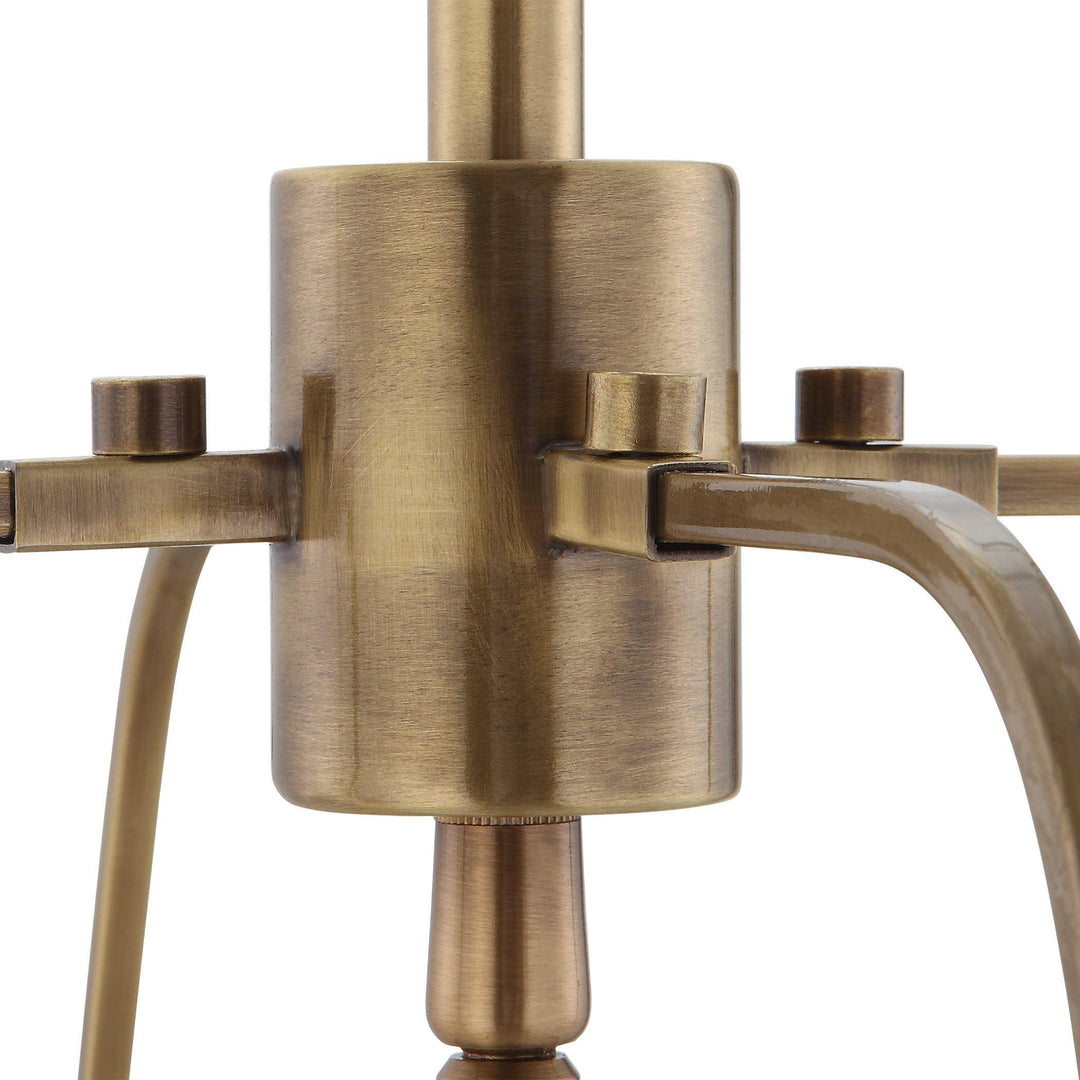 White Leather Classic 4-Light Pendant