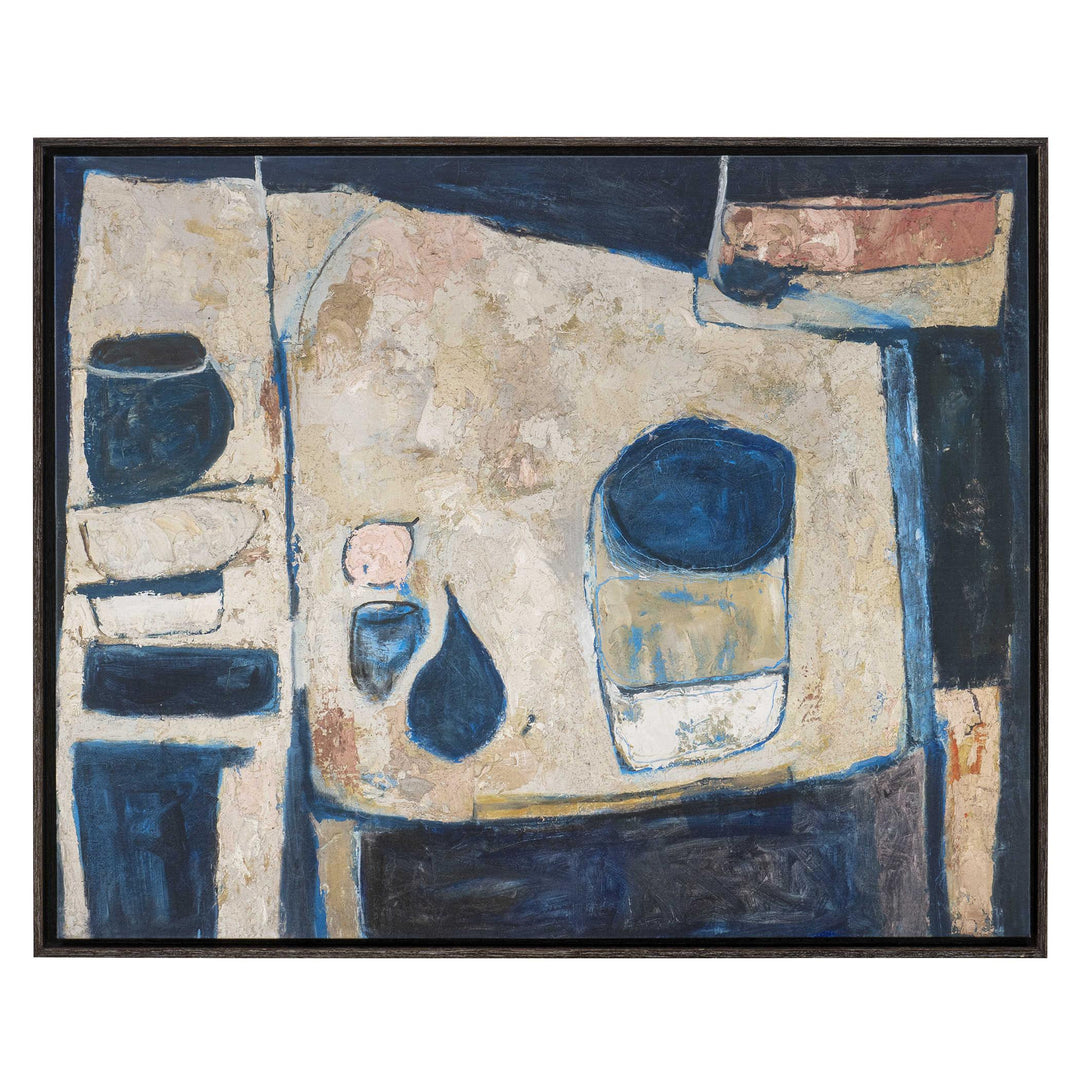 James Kerr Framed Canvas, "Blue Tableau"