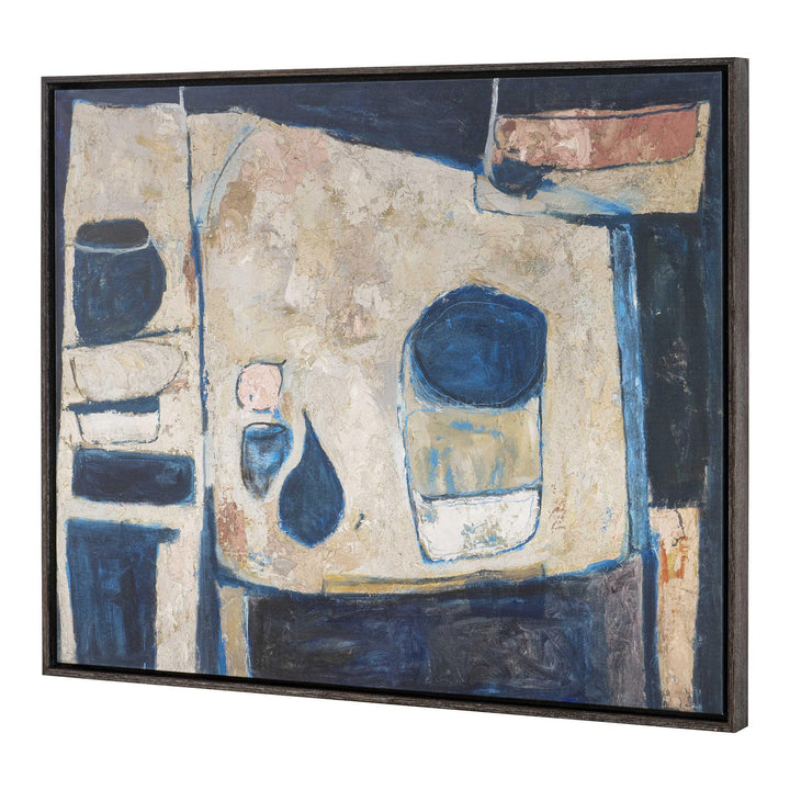 James Kerr Framed Canvas, "Blue Tableau"