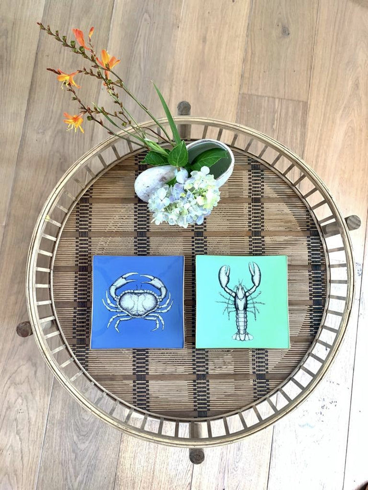 Crab Glass Tray - Cornflower Blue