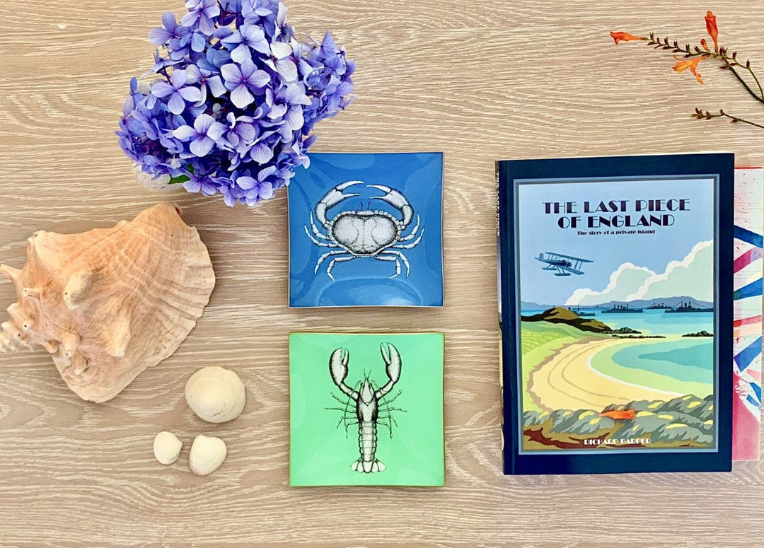 Crab Glass Tray - Cornflower Blue