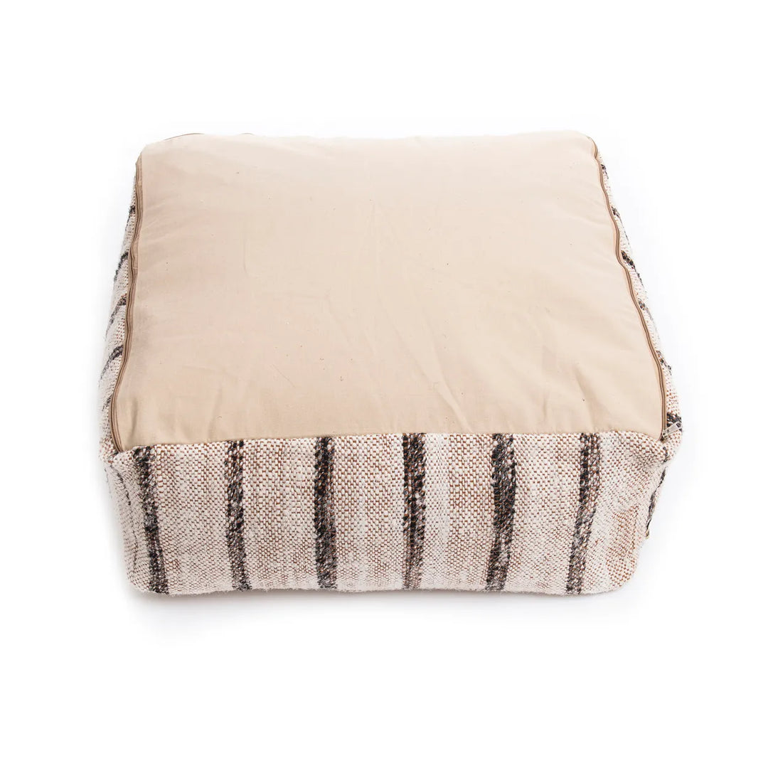 Farah Cotton Pouffe - Bohemian White